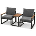 3 Pieces Aluminum Frame Weatherproof Outdoor Conversation Set with Soft Cushions