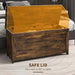 Executive Rustic Brown Storage Bench Double Hinges