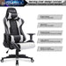 Gaming Chair, Office Chair High Back Computer Chair Leather Desk Chair Racing Executive Ergonomic Adjustable Swivel Task Chair with Headrest and Lumbar Support (White)