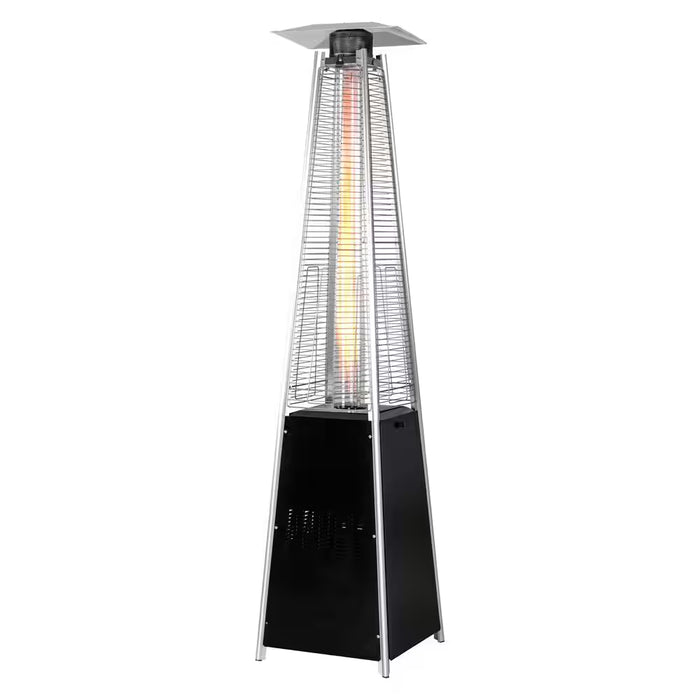 48,000 BTU Black Heat-Focusing Propane Gas Patio Heater with Wheels