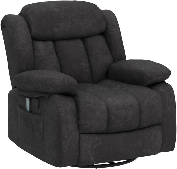 Heated Rocker Recliner with Massage, 360° Swivel