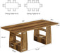 63-Inch Dining Table for 6-8, 4 Shelves Kitchen Table, Large Modern Rectangle Dining Room Furniture, for Living Room (1, Brown)