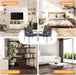 Contemporary Vintage Armchairs Linen Grey Wood Armrests