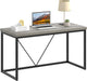 Modern Home Office Desk, Industrial Vintage Computer Desk, Rustic Wood and Metal Study Writing Table, Simple Work Gaming PC Desks for Bedroom Living Room, Light Grey 53 Inch