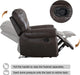 Leather Recliner Chair, Classic and Traditional Manual Recliner Chair with Comfortable Arms and Back Single Sofa for Living Room, Dark Grey