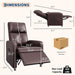 Power Recliner Chair - Heat and Massage, Adjustable Electric Recliner Ergonomic PU Leather Single Sofa, Tall Back, Padded Seat, Home Theater Seating for Living Room
