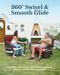 Luxury Outdoor Swivel Rocker Patio Chairs of 2 with Side Table