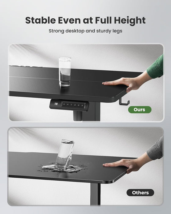 Standing Desk Adjustable Height Stand up Home Office Desk,‎ 48X24 Inch Electric Standing Computer Desk, with 4 Memory Presets, Headphone Hook, Cable Organizer, Black