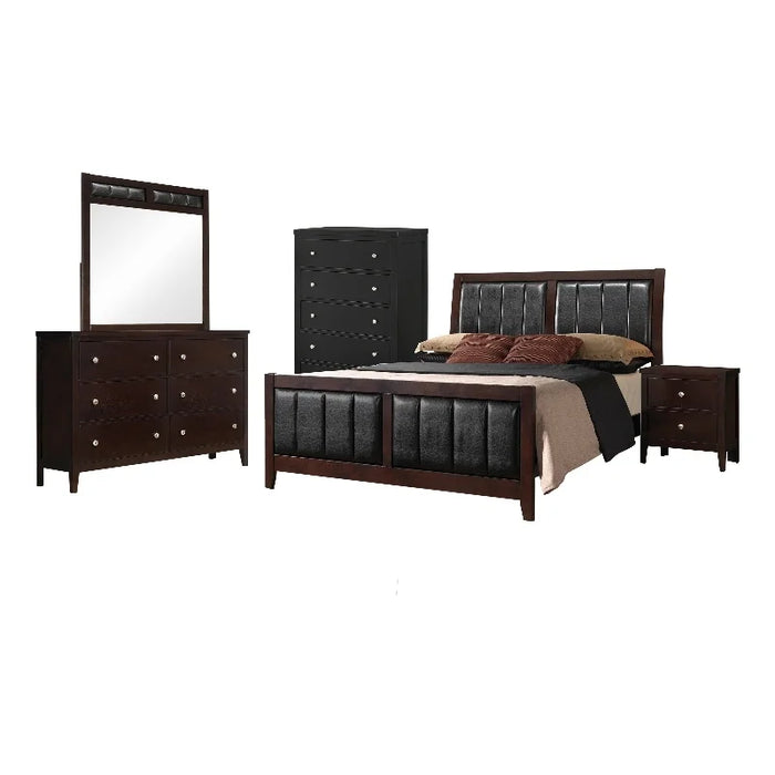 Carlton Bedroom Set with Upholstered Headboard Cappuccino