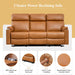 Power Reclining Sofa - 3 Seater Recliner Sofás, PU Leather Sofa, Home Theater Seating with Flipped Middle Backrest, Power Recliner Couch for Living Room(Brown)