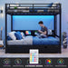 Queen Over Queen Bunk Bed WithIntegratedStorage Drawers