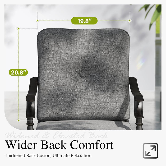 Patio Swivel Chairs, Metal Armchairs W/Cushions, 4PCS