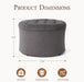 25" Ottoman with Storage, round Pouf Ottoman Foot Rest, Small Storage Foot Stool for Couch Bedroom Living Room, Books, Blankets & Kid'S Toy Box, Load up to 220 Lbs, Grey