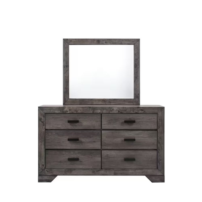 Grayson Gray Oak Dresser and Mirror Set