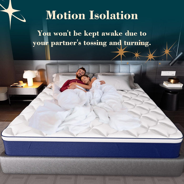 12 Inch Hybrid Queen Mattress in a Box - Gel Memory Foam & Pocket Springs for Back Pain Relief, Soft & Plush Fiberglass-Free Bed, Certipur-Us Certified, 60X80 Inches