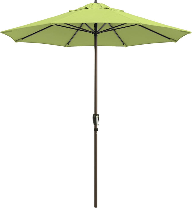 12-Year Protection 7.5-Ft Outdoor Patio Umbrella, Sunbrella Fade-Resistant Fabric, Auto-Tilt, Heavy Duty Aluminum Frame, 8 Reinforced Ribs for Pool or Deck, Bronze Pole, Parrot