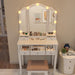 White Makeup Vanity Desk With Multicolored Lighting