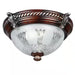 Bercello Estates 15 In. 2-Light Volterra Bronze Flush Mount with Etched Glass Shade