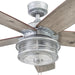 Ceiling Fans Foxhaven Farmhouse 52 Inch Ceiling Fan with Light, Outdoor Fan/Indoor Dual-Mount LED Ceiling Fan, 5 Blades, Ebony and Silver Oak Blade Finish Options, Galvanized (51631-01)