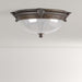 Bercello Estates 15 In. 2-Light Volterra Bronze Flush Mount with Etched Glass Shade