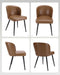 Upholstered Faux Leather Dining Chairs Set of 4, Brown