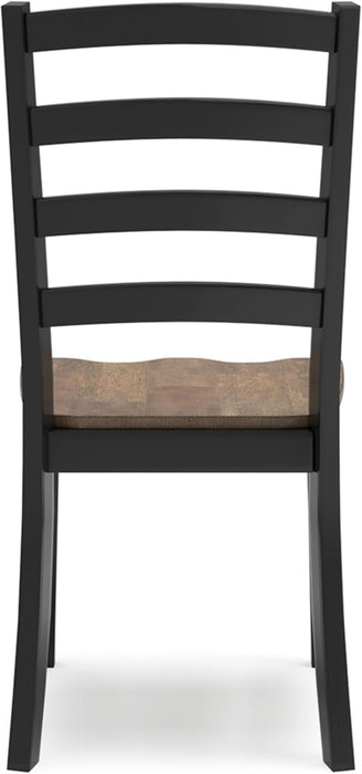 Wildenauer Rustic Armless Dining Chair, Set of 2, Black & Light Brown