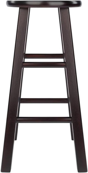 Element 2-Piece 24In Counter Stool Set, Espresso Finish, Solid Wood, Modern Design