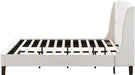 Cordo 44.50" H King Size Bed Set, Upholstered Platform Bed with Wingback Headboard, Solid Wooden Slats Panel Support, No Box Spring Needed, Easy Assembly, Beige