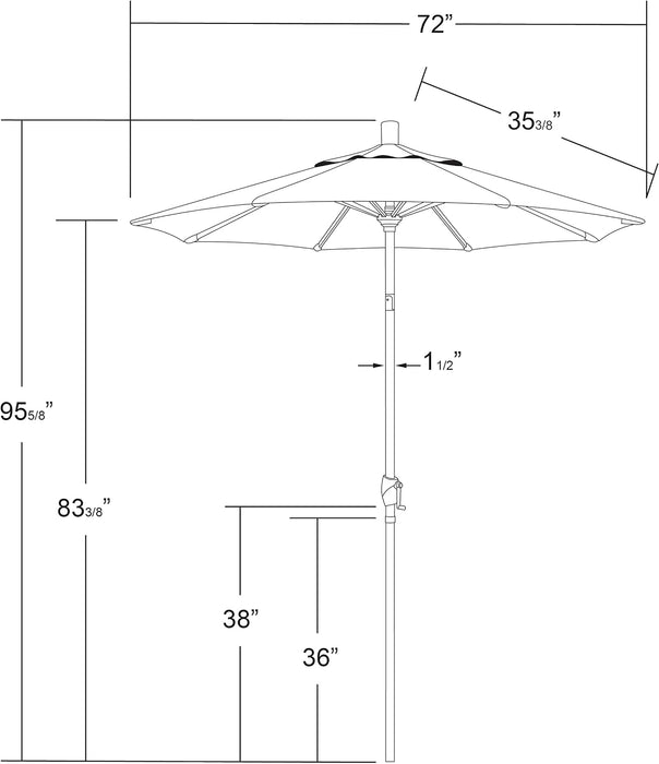6' round Aluminum Market Umbrella
