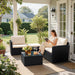 Patio Sofa,4 Pieces Outdoor Furniture Set,Wicker Sectional Couch
