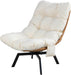 Swivel Wicker Chair PE Rattan Chair with Cushion, Oversized Patio Lounge Chair for Outdoor, Indoor, Balcony, Backyard, Garden, Living Room, Beige