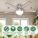 Indoor 46 Inch Brushed Nickel LED Ceiling Fan