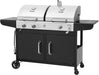 ZH3002N Propane Gas and Charcoal Grill Combo, Dual Fuel BBQ Grill with 2 Side Shelves for Outdoor Patio Garden Backyard Barbecue, 20,000 Btus, Silver & Black