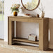 41.3" Farmhouse Console Table, Narrow Entryway Table with 2-Tier Open Storage, Sofa Table behind Couch, Rustic Console Table for Living Room, Hallway, Foyer, Light Walnut