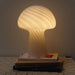 Mushroom Table Lamp 12.75" - Elegant Modern Glass Lamp for Bedside Tables, Nightstands, Desks, Bookshelves - Cozy Ambient Night Light with Warm White Lamp Living Rooms, Bedrooms - White