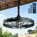 20 Inch Outdoor Ceiling Fan without Light, IP65 Waterproof Plug in Caged Hanging Fan, Remote Control, 6 Speeds Reversible Outdoor Fans for Patio, Gazebo, Pergola, Porch