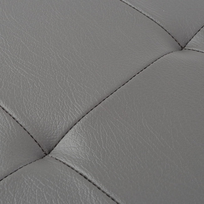 Storage Ottoman - 30-Inch Folding Faux Leather Footrest, Linen Chest, or Bench with Removable Divider for Living Room or Bedroom by  (Gray)