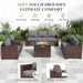Oversized Outdoor Sectional Sofa Set with 44" Metal Fire Pit Table & Storage Coffee Table - Waterproof Wicker Patio Furniture Set, Modular Furniture with Removable Cushions (Grey)