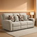 Catnapper Beige Power Reclining Sofa with Soft Fabric, Cool Gel Memory Foam, Steel Tech Frame, Pocket Coil Seating, Accent Pillows, RV Theater Comfort