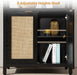 Rattan Boho 5 Tier BookshelfStorageUnit With Doors