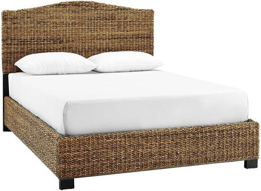 Queen Size Panel Bed with Headboard, Footboard, Platform, Wooden Slats in Wood, in Natural, No Box Spring Needed, Easy Assembly, up to 600 Lbs Weight Capacity