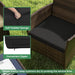 4-Piece Patio Furniture Set - Rattan Outdoor Conversation Bistro Set W/Cushions, Glass Coffee Table, Wicker Chairs & Loveseat for Garden Backyard Porch, Balcony Furniture Set (1, Black)
