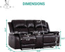 Katie Leather Recliner Sofa Set, Manual Recliner Sofa Couch - Living Room Furniture Set, Leather Reclining Sofa Recliner Couch for Office Home, Living Room Sofa Recliners, Air Leather, Espresso