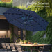10Ft Patio Umbrellas 3-Tier Outdoor Umbrellas with 24 LED Lights, Navy |  Outdoor Patio Umbrellas, Market Table Umbrella with Adjustable Tilt for Pool Garden Backyard