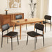 PU Leather Dining Chairs Set of 4 with Walnut Bentwood, Black