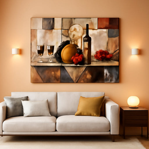 Canvas Wall Art for Living Room Wall Decor for Bedroom Kitchen Wall Decoration Wine Glass Landscape Painting Farmhouse Pictures Artwork Room Aesthetic Home Decor 20X40 In