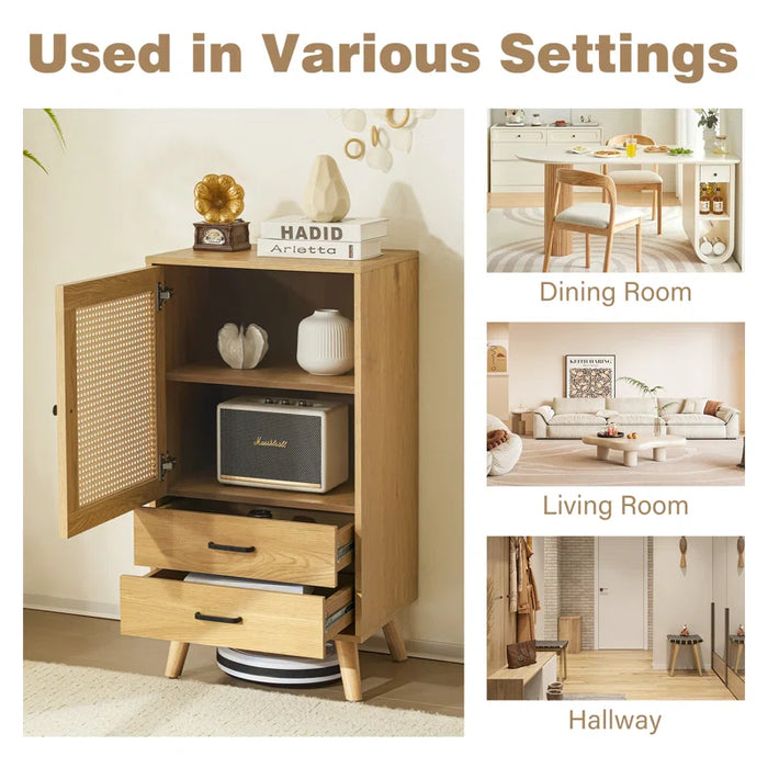 Rattan 1-Door Cabinet