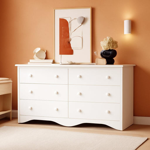 White Dresser 58InchWide Modern Bedroom Storage Solutions