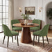 Upholstered Dining Chairs Set of 4, Modern Dining Room Chairs, Fabric Kitchen Chairs with Wood Legs, Green