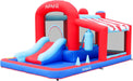 Inflatable Bounce House with Slide, Jumping Castle with Blower,Children Outdoor Playhouse with Jumping Ball Pit&Basketball Hoop&Target Balls